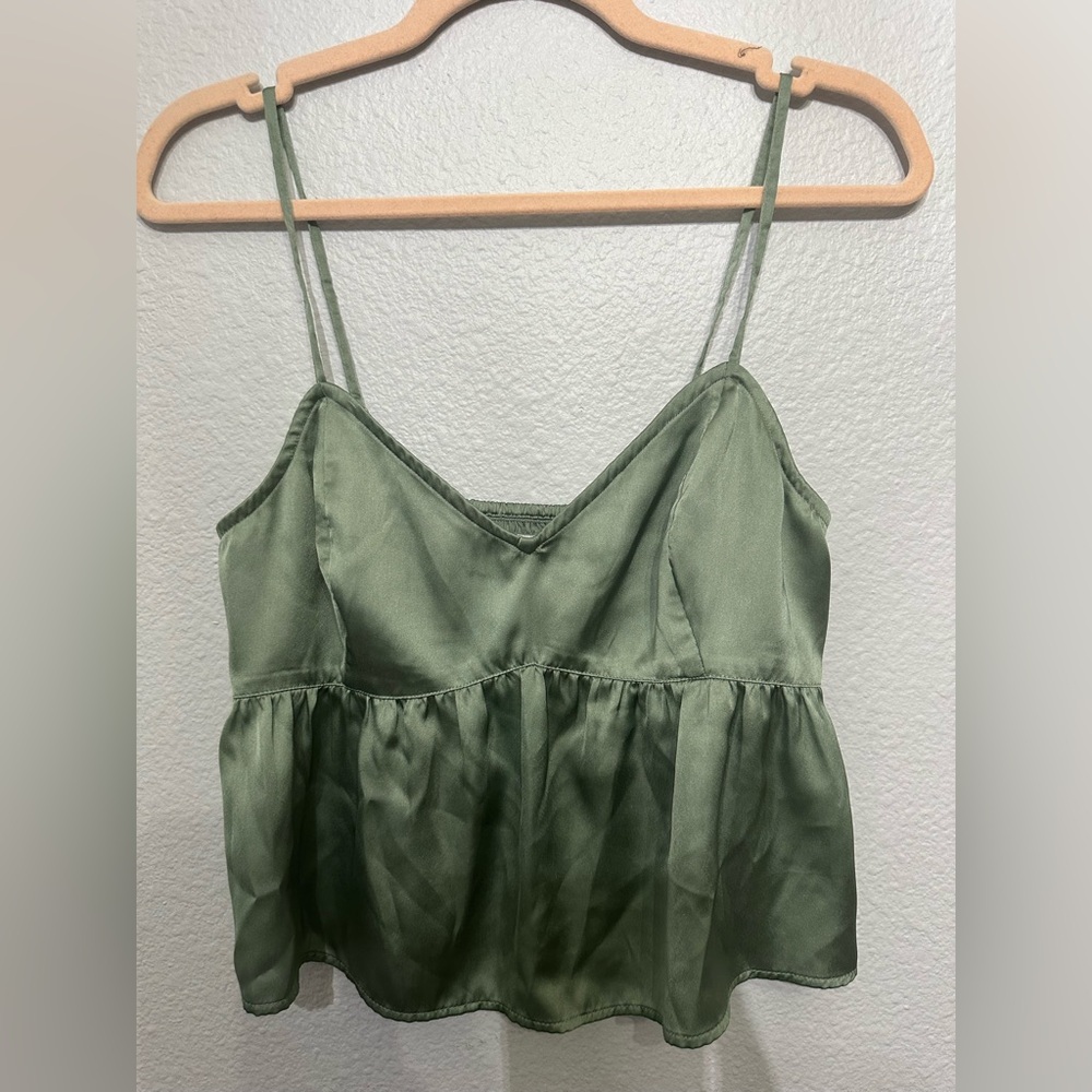 Hollister Sage Green Satin Top